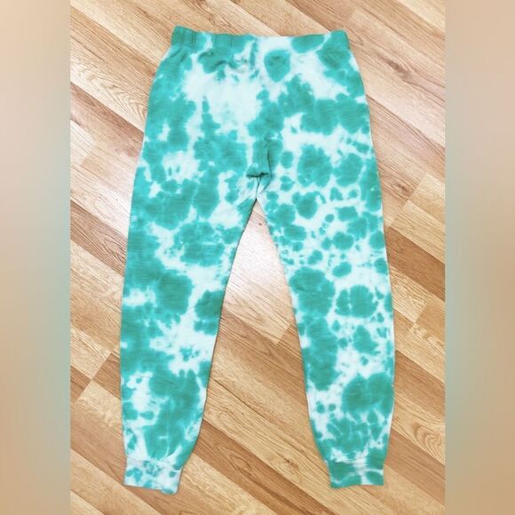 New MONROW Tie Dye Supersoft Jogger Sweats Sweatpants Green Blue Size XS X-Small - Picture 5 of 13